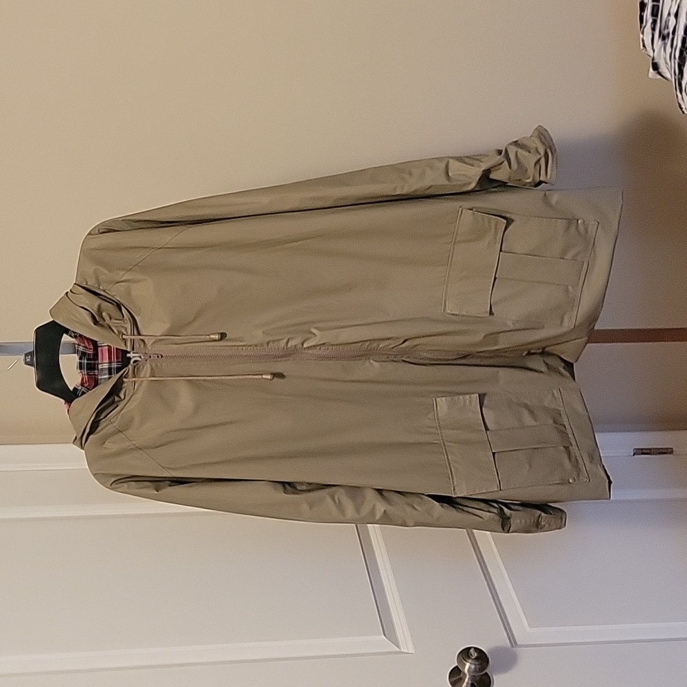 Totes Raincoat Tan with Plaid lining
